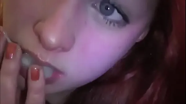 Married redhead playing with cum in her mouth Filem baharu besar
