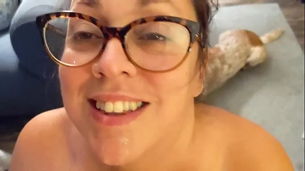 Big Surprise Video - Big Tit Nerd MILF Wife Fucks with a Blowjob and Cumshot Homemade new Movies
