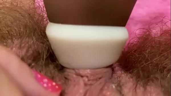 Big Huge pulsating clitoris orgasm in extreme close up with squirting hairy pussy grool play new Movies