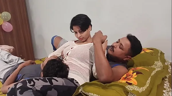 Big amezing threesome sex step sister and brother cute beauty .Shathi khatun and hanif and Shapan pramanik new Movies