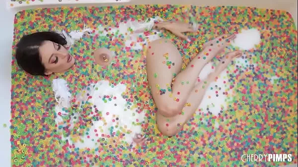 Big This solo scene with Cherry of the Month Maddy May is playful and fun as she rolls around in a tub of cereal. You'll want to eat her up while she plays with her big tits new Movies